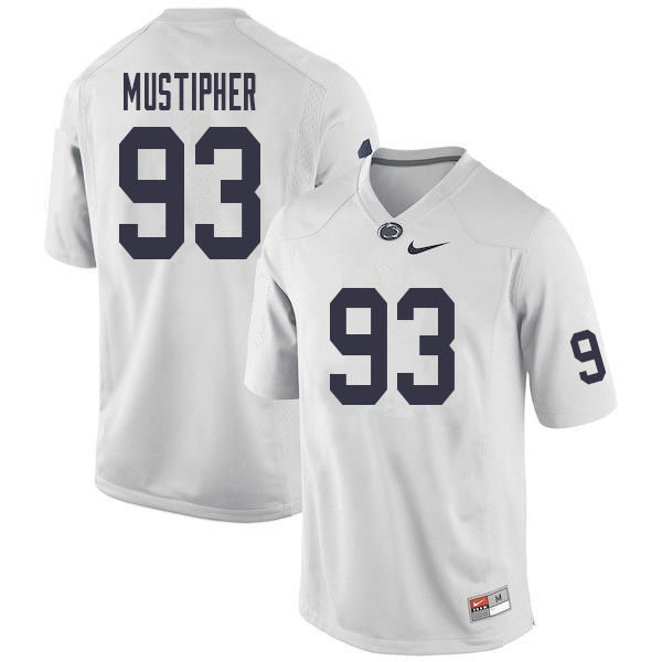 NCAA Nike Men's Penn State Nittany Lions PJ Mustipher #93 College Football Authentic White Stitched Jersey BFV5598MR